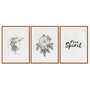 Kit 3 Quadros em Telas Canvas Frase "Free Spirit" Boho Style