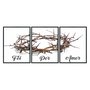 Kit 3 Quadros Foi Por Amor Coroa de Espinhos de Jesus