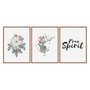 Kit 3 Quadros Frase: "Free Spirit" Boho Style