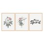Kit 3 Quadros Frase: "Free Spirit" Boho Style