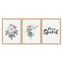 Kit 3 Quadros Frase: "Free Spirit" Boho Style