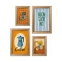 Kit 4 Quadros Decorativos Composição Tema Café e Moka Ideal para Cozinha, Copa e Cantinho do Café