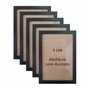 Kit 5 Molduras 40x50cm em Moldura Lisa Revestida com MDF e Acetato - 2x1