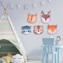 Kit Placas Decorativas para Quarto Infantil Tema Animais Fofinhos - 5 Peças