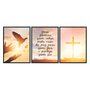 Kit de 3 Quadros Decorativos Deus Abençoe Quem Entra Nessa Casa, Dê Paz Para Quem Fica e Proteja Quem Sai