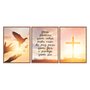 Kit de 3 Quadros Decorativos Deus Abençoe Quem Entra Nessa Casa, Dê Paz Para Quem Fica e Proteja Quem Sai