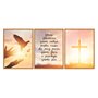 Kit de 3 Quadros Decorativos Deus Abençoe Quem Entra Nessa Casa, Dê Paz Para Quem Fica e Proteja Quem Sai