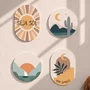 Kit de 4 Placas Decorativas Estilo Boho Parede de Quarto, Sala, Hall de Entrada