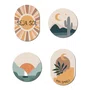 Kit de 4 Placas Decorativas Estilo Boho Parede de Quarto, Sala, Hall de Entrada