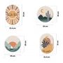 Kit de 4 Placas Decorativas Estilo Boho Parede de Quarto, Sala, Hall de Entrada
