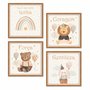 Kit de 4 Quadros Decorativos Infantis Que o Meu Bebê Tenha  Coragem Força e Gentileza