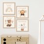 Kit de 4 Quadros Decorativos Infantis Que o Meu Bebê Tenha  Coragem Força e Gentileza