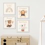 Kit de 4 Quadros Decorativos Infantis Que o Meu Bebê Tenha  Coragem Força e Gentileza