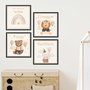 Kit de 4 Quadros Decorativos Infantis Que o Meu Bebê Tenha  Coragem Força e Gentileza