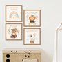 Kit de 4 Quadros Decorativos Infantis Que o Meu Bebê Tenha  Coragem Força e Gentileza