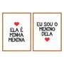Kit Quadros Ela é Minha Menina Eu Sou o Menino Dela Branco, Vermelho