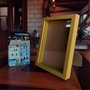 Moldura Caixa Alta com Vidro para Quadros Quilling e Scrapbook Mais Fundo em MDF com Suporte - Revestida - 1,5x3