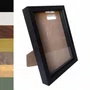 Moldura Caixa Alta com Vidro para Quadros Quilling e Scrapbook Mais Fundo em MDF com Suporte - Revestida - 1,5x3