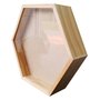 Moldura Caixa Alta Hexagonal com Vidro para Quadros Quilling e Scrapbook - 1,5x6,5