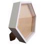 Moldura Caixa Alta Hexagonal com Vidro para Quadros Quilling e Scrapbook Mais Fundo em Mdf com Suporte - 1,5x6,5
