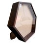 Moldura Caixa Alta Hexagonal com Vidro para Quadros Quilling e Scrapbook Mais Fundo em Mdf com Suporte - 1,5x6,5