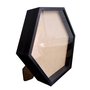 Moldura Caixa Alta Hexagonal com Vidro para Quadros Quilling e Scrapbook Mais Fundo em Mdf com Suporte - 1,5x6,5
