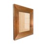 Moldura Chanfrada com Acabamento Côncavo Estilo Madeira Rústica Para Quadros E Fotos Com Fundo MDF e Frente Em Vidro - 5x2,1
