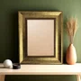 Moldura Chanfrada Com Padrão Oval Gravado Em Relevo E Efeito Aço Metal Escovado Para Quadros E Fotos Com Fundo MDF e Frente Em PVC Antirreflexo - 4,6x2,1