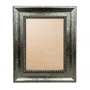 Moldura Chanfrada Com Padrão Oval Gravado Em Relevo E Efeito Aço Metal Escovado Para Quadros E Fotos Com Fundo MDF e Frente Em PVC Antirreflexo - 4,6x2,1