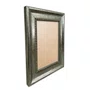 Moldura Chanfrada Com Padrão Oval Gravado Em Relevo E Efeito Aço Metal Escovado Para Quadros E Fotos Com Fundo MDF e Frente Em PVC Antirreflexo - 4,6x2,1