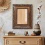 Moldura Com Gravação De Folhagens Para Quadros E Fotos Com Fundo MDF e Frente Em Acetato - 4,5x2