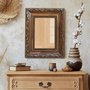 Moldura Com Gravação De Folhagens Para Quadros E Fotos Com Fundo MDF e Frente Em Vidro - 4,5x2
