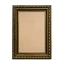 Moldura Com Gravação Floral Em Relevo Com Filete Perolado e Acabamento Dourado Metalizado Com Fundo MDF - 2,1x1,8