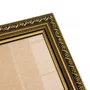 Moldura Com Gravação Floral Em Relevo Com Filete Perolado e Acabamento Dourado Metalizado Para Quadros E Fotos Com Fundo MDF e Frente Em PS Cristal Transparente - 2,1x1,8