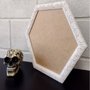 Moldura com Gravação de Folhas Ornamentais Hexagonal para Quadros com Fundo em MDF - 3x1,5