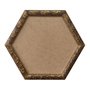 Moldura com Gravação de Folhas Ornamentais Hexagonal para Quadros com Fundo em MDF - 3x1,5