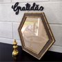 Moldura com Gravação de Bambu Hexagonal para Quadros com Fundo MDF e Vidro - 4,5x1,5