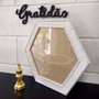 Moldura com Gravação de Bambu Hexagonal para Quadros com Fundo MDF e Vidro - 4,5x1,5