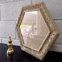 Moldura Provençal com Gravação Hexagonal para Quadros com Fundo MDF e Vidro - 6x1,5