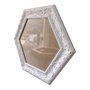 Moldura Provençal com Gravação Hexagonal para Quadros com Fundo MDF e Vidro - 6x1,5