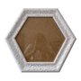 Moldura Provençal com Gravação Hexagonal para Quadros com Fundo MDF e Vidro - 6x1,5