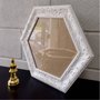 Moldura Provençal com Gravação Hexagonal para Quadros com Fundo MDF e Vidro - 6x1,5