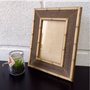 Moldura com Gravação de Bambu para Quadros e Fotos com Fundo MDF e PS Cristal Transparente - 4,5x1,5
