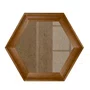 Moldura Côncava Envernizada Hexagonal para Quadros e Fotos com Fundo Mdf e Frente em Vidro - 4,4x1,9