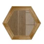 Moldura Côncava Envernizada Hexagonal para Quadros e Fotos com Fundo Mdf e Frente em Vidro - 4,4x1,9