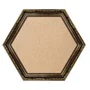 Moldura Dourada Hexagonal com Gravação para Quadros com Fundo em MDF - 4x2,5