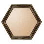 Moldura Dourada Hexagonal com Gravação para Quadros com Fundo em MDF e PVC Antirreflexo- 4x2,5
