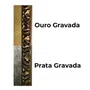 Moldura Efeito Escovado Fino e Gravação de Curvas Fluidas para Quadros e Fotos com Fundo Mdf e Frente em PVC Antirreflexo - 7,1x2,8