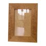 Moldura em Madeira Natural Gravada para Quadros e Fotos com Fundo MDF e PS Cristal Transparente - 3x1