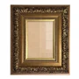 Moldura Estilo Renascentista com Perfil Interno Liso Chanfrado e Externo com Gravação Ornamental Efeito Metálico para Quadros e Fotos com Fundo Mdf e PS Cristal Transparente - 9,2x2,7